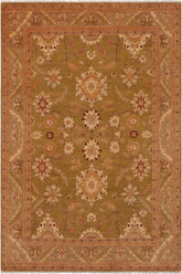 handmade Traditional Kafkaz Green Brown Hand Knotted RECTANGLE 100% WOOL area rug 9 x 12